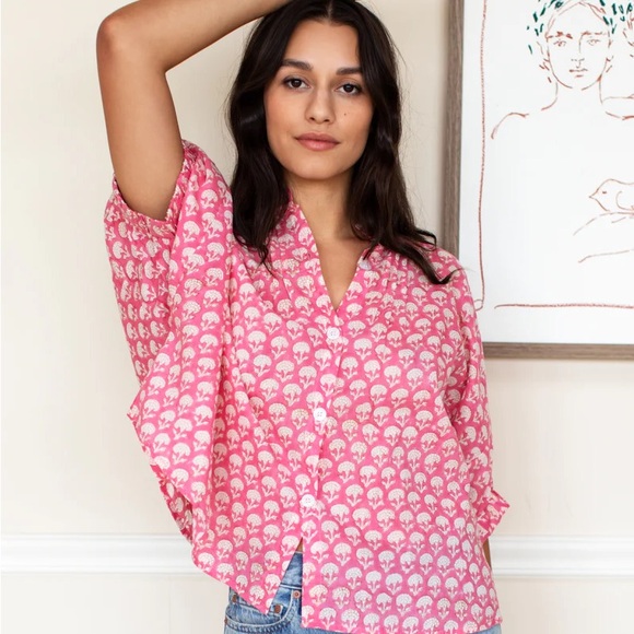 NEW Emerson Fry Mandarin Collar Top - Picture 3 of 6